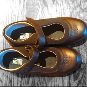 Drew Mary Jane Style Metallic Brown Leather Orthopedic Comfort Shoe Women 9 W